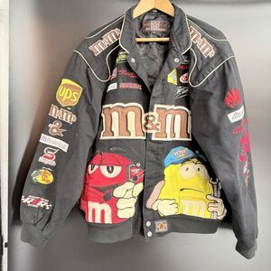 Vintage M&Ms Nascar Racing Jacket Elliot Sadler #38 JH Design Mens L